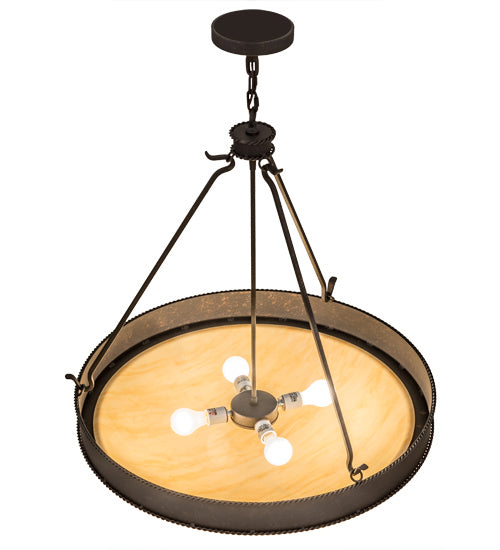 Meyda Tiffany 116717 Four Light Inverted Pendant, Copper Rust