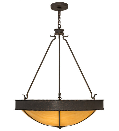 Meyda Tiffany 116717 Four Light Inverted Pendant, Copper Rust