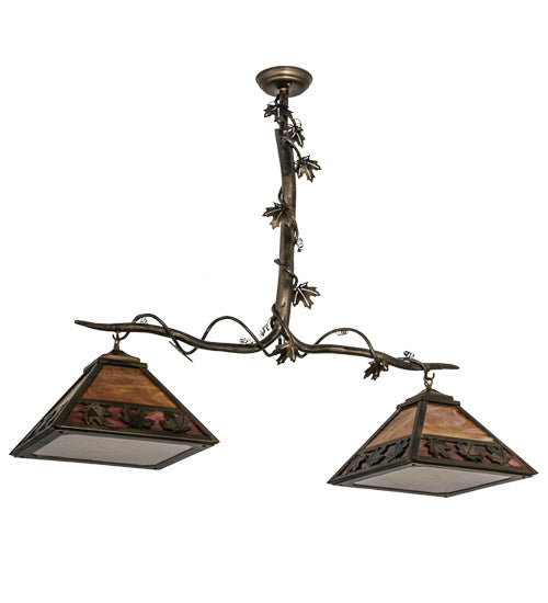 Meyda Tiffany 158554 Two Light Island Pendant, Light Burnished Antique Copper