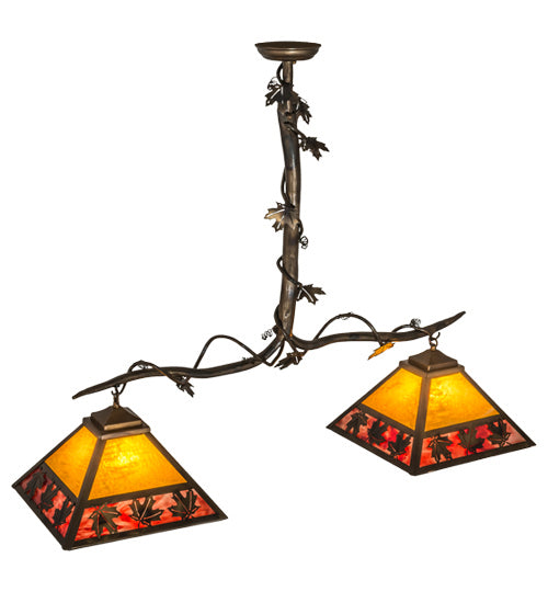 Meyda Tiffany 158554 Two Light Island Pendant, Light Burnished Antique Copper