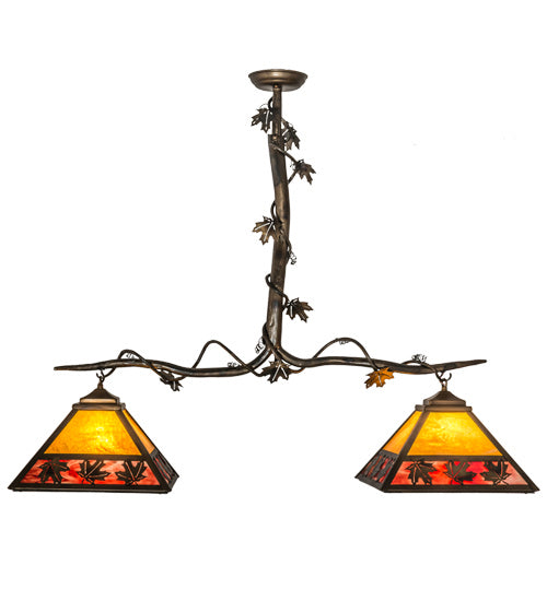 Meyda Tiffany 158554 Two Light Island Pendant, Light Burnished Antique Copper
