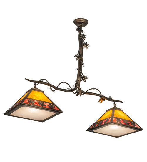 Meyda Tiffany 158554 Two Light Island Pendant, Light Burnished Antique Copper