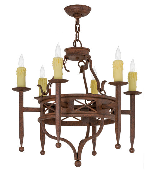 Meyda Tiffany 161989 Six Light Chandelier, Rusty Nail