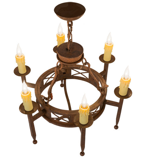 Meyda Tiffany 161989 Six Light Chandelier, Rusty Nail