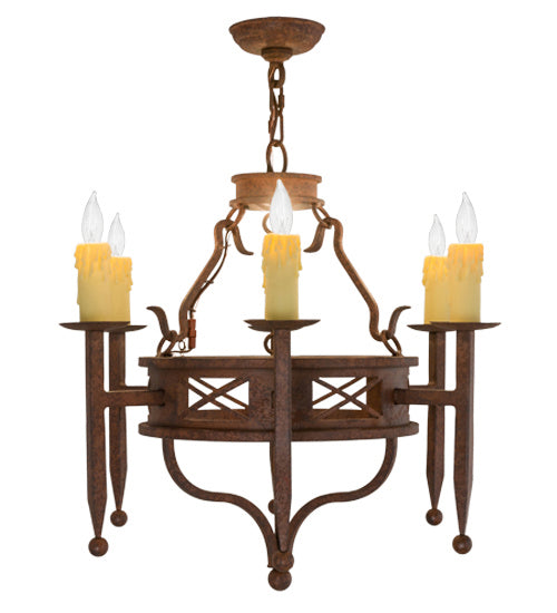 Meyda Tiffany 161989 Six Light Chandelier, Rusty Nail