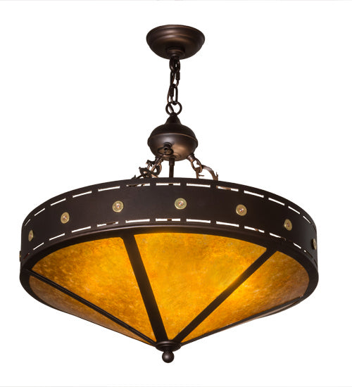 Meyda Tiffany 163113 Four Light Inverted Pendant, Mahogany Bronze