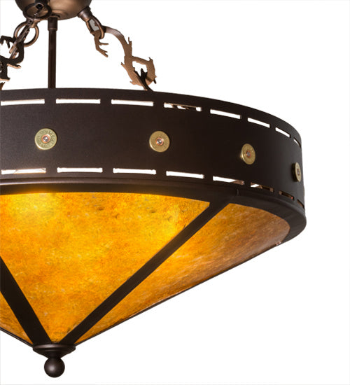 Meyda Tiffany 163113 Four Light Inverted Pendant, Mahogany Bronze