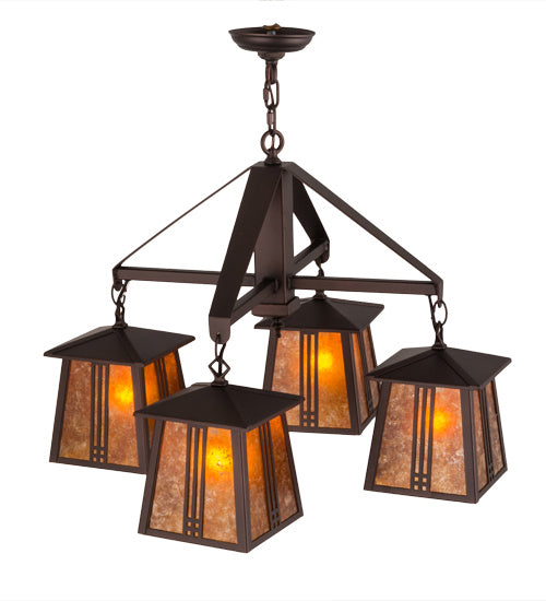 Meyda Tiffany 163118 Four Light Chandelier, Mahogany Bronze