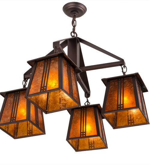 Meyda Tiffany 163118 Four Light Chandelier, Mahogany Bronze