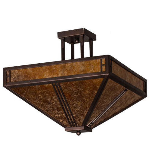 Meyda Tiffany 163125 Four Light Semi-Flushmount, Mahogany Bronze