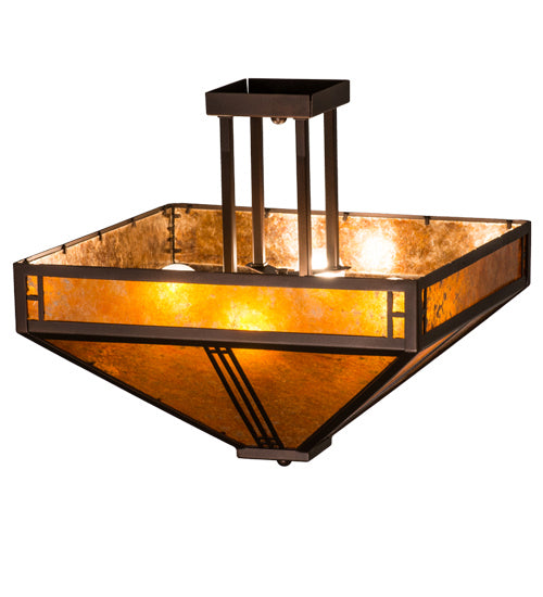 Meyda Tiffany 163125 Four Light Semi-Flushmount, Mahogany Bronze