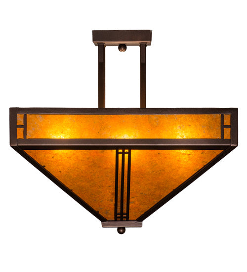 Meyda Tiffany 163125 Four Light Semi-Flushmount, Mahogany Bronze