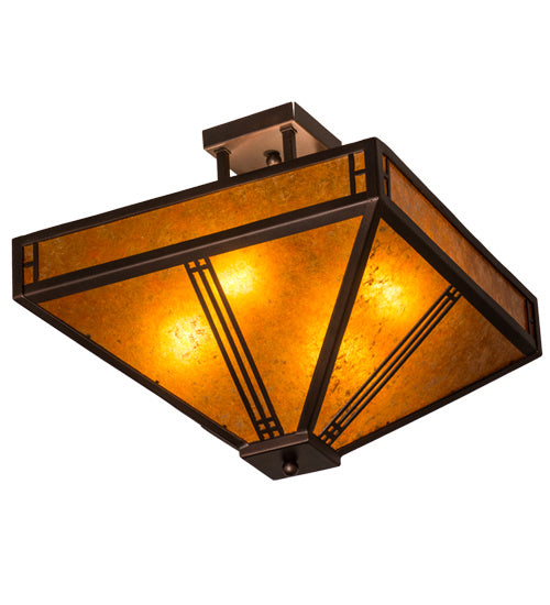 Meyda Tiffany 163125 Four Light Semi-Flushmount, Mahogany Bronze