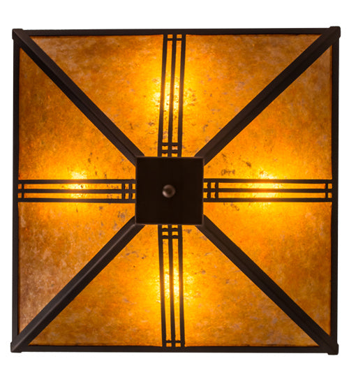 Meyda Tiffany 163125 Four Light Semi-Flushmount, Mahogany Bronze