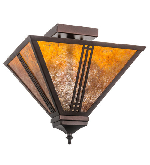 Meyda Tiffany 163127 Two Light Flushmount, Mahogany Bronze