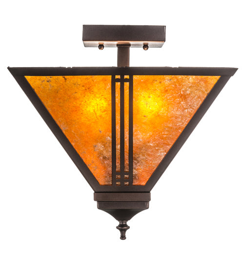 Meyda Tiffany 163127 Two Light Flushmount, Mahogany Bronze