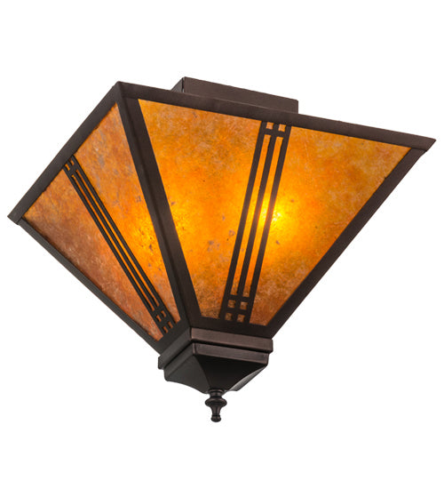 Meyda Tiffany 163127 Two Light Flushmount, Mahogany Bronze