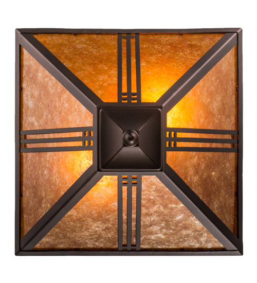 Meyda Tiffany 163127 Two Light Flushmount, Mahogany Bronze