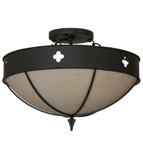 Meyda Tiffany 164003 Four Light Semi-Flushmount, Textured Black