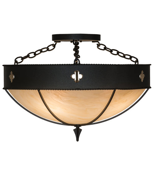 Meyda Tiffany 164003 Four Light Semi-Flushmount, Textured Black