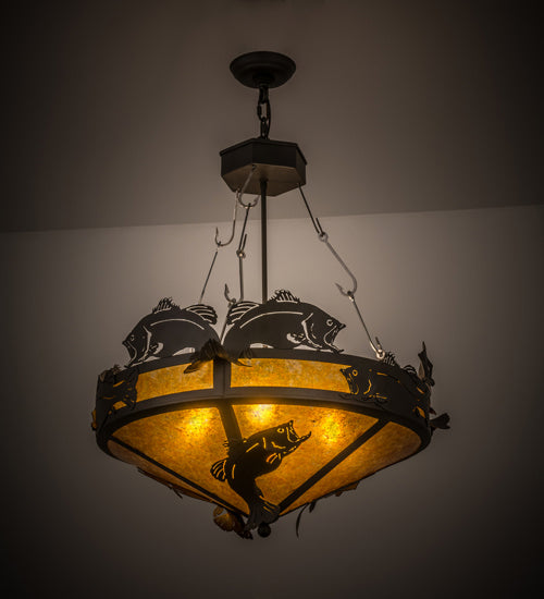 Meyda Tiffany 164396 Four Light Inverted Pendant, Oil Rubbed Bronze