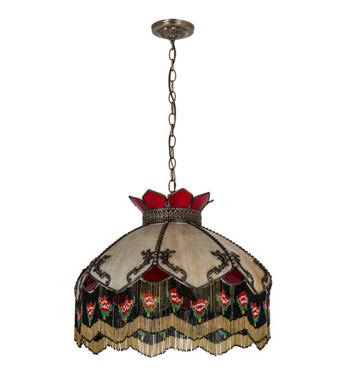 Meyda Tiffany 164613 Three Light Pendant, Antique Brass