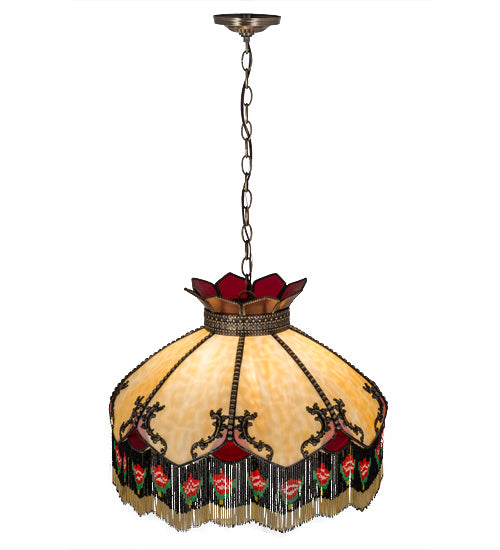 Meyda Tiffany 164613 Three Light Pendant, Antique Brass