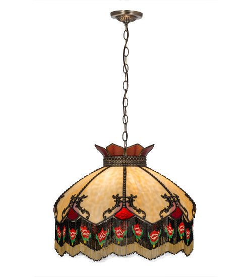 Meyda Tiffany 164613 Three Light Pendant, Antique Brass