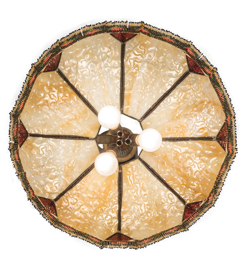 Meyda Tiffany 164613 Three Light Pendant, Antique Brass