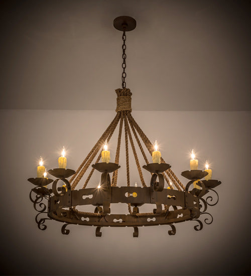Meyda Tiffany 164661 12 Light Chandelier, Rustic Iron