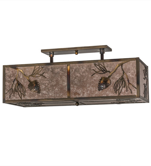 Meyda Tiffany 164985 Six Light Flushmount, Antique Copper,Burnished