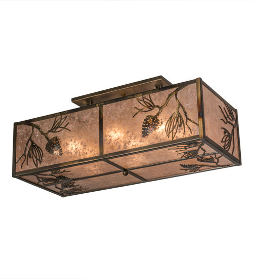 Meyda Tiffany 164985 Six Light Flushmount, Antique Copper,Burnished