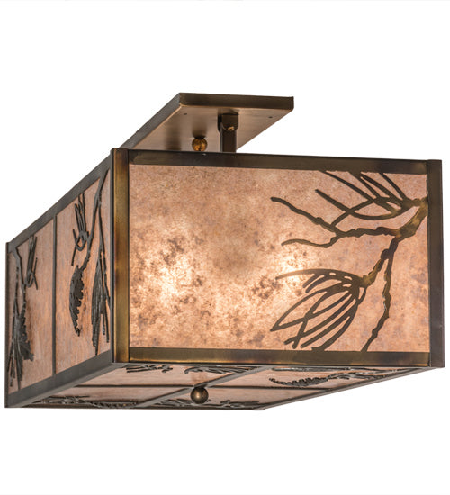 Meyda Tiffany 164985 Six Light Flushmount, Antique Copper,Burnished