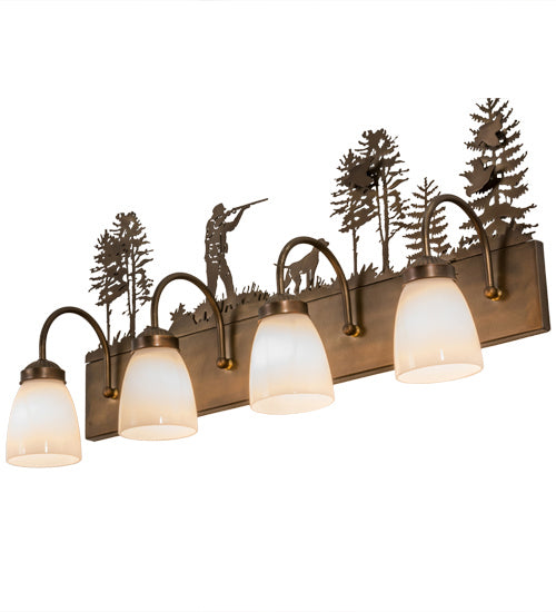 Meyda Tiffany 165087 Four Light Vanity, Antique Copper