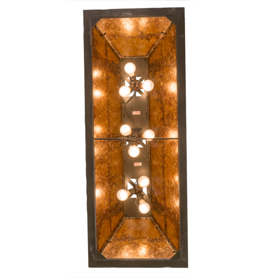 Meyda Tiffany 165182 Nine Light Oblong Pendant, Timeless Bronze/Green Trees
