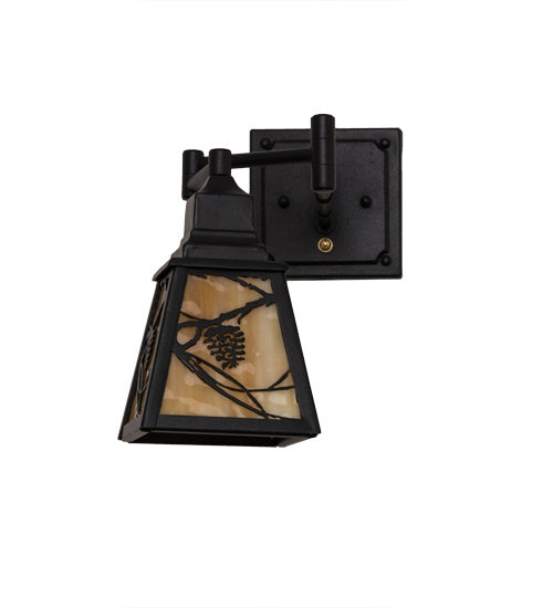 Meyda Tiffany 165430 One Light Wall Sconce, Black Metal
