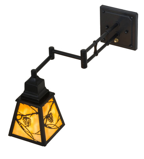 Meyda Tiffany 165430 One Light Wall Sconce, Black Metal