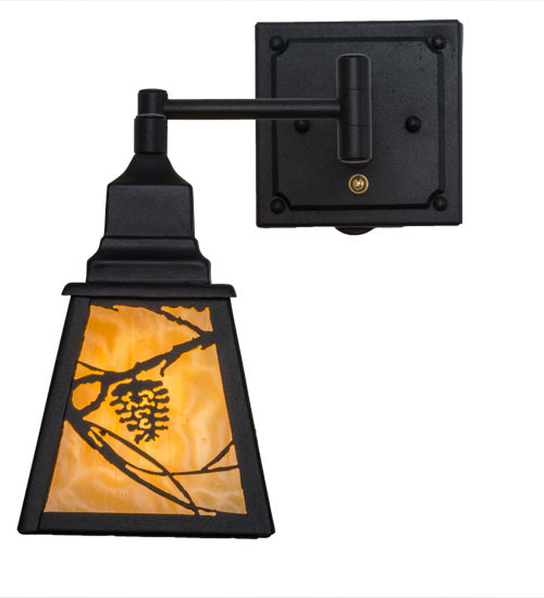 Meyda Tiffany 165430 One Light Wall Sconce, Black Metal