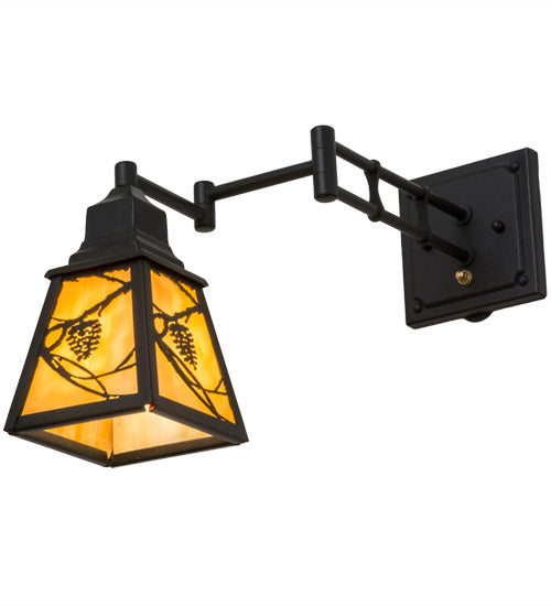 Meyda Tiffany 165430 One Light Wall Sconce, Black Metal