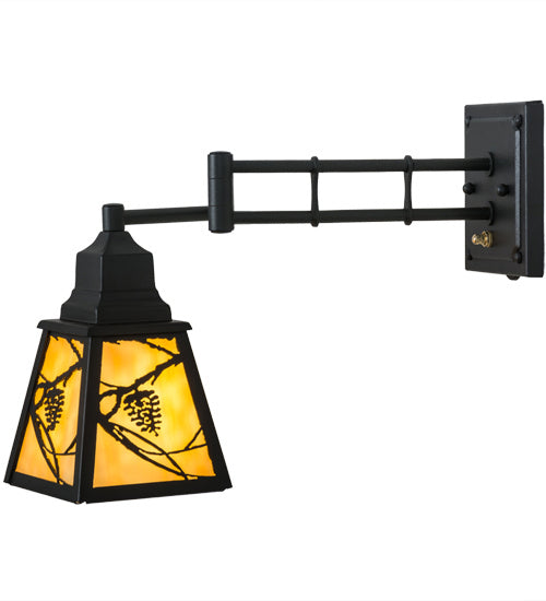 Meyda Tiffany 165430 One Light Wall Sconce, Black Metal