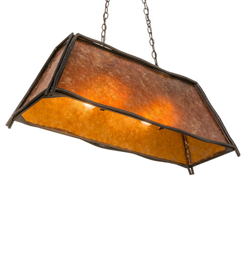 Meyda Tiffany 165541 Six Light Oblong Pendant, Antique Copper