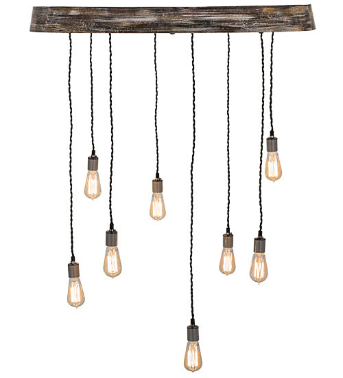 Meyda Tiffany 165838 Eight Light Pendant, Hand Painted Oak & Weather Wicker