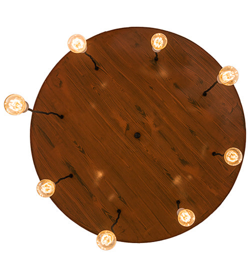 Meyda Tiffany 165838 Eight Light Pendant, Hand Painted Oak & Weather Wicker