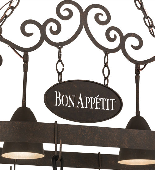 Meyda Tiffany 166218 Two Light Pot Rack, Gilded Tobacco