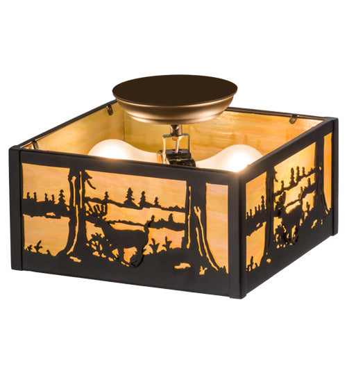 Meyda Tiffany 166326 Two Light Flushmount, Oil Rubbed Bronze