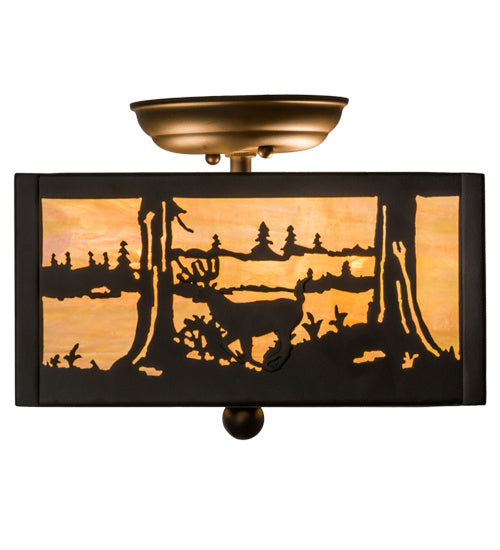 Meyda Tiffany 166326 Two Light Flushmount, Oil Rubbed Bronze