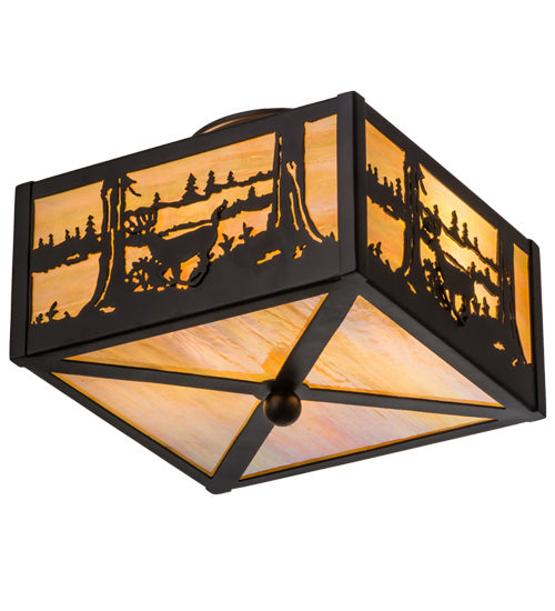 Meyda Tiffany 166326 Two Light Flushmount, Oil Rubbed Bronze