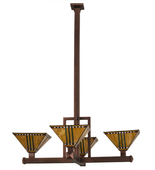 Meyda Tiffany 166979 Four Light Pendant, Cinnamon Coffee Metallic