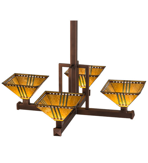 Meyda Tiffany 166979 Four Light Pendant, Cinnamon Coffee Metallic