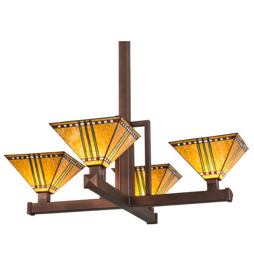 Meyda Tiffany 166979 Four Light Pendant, Cinnamon Coffee Metallic